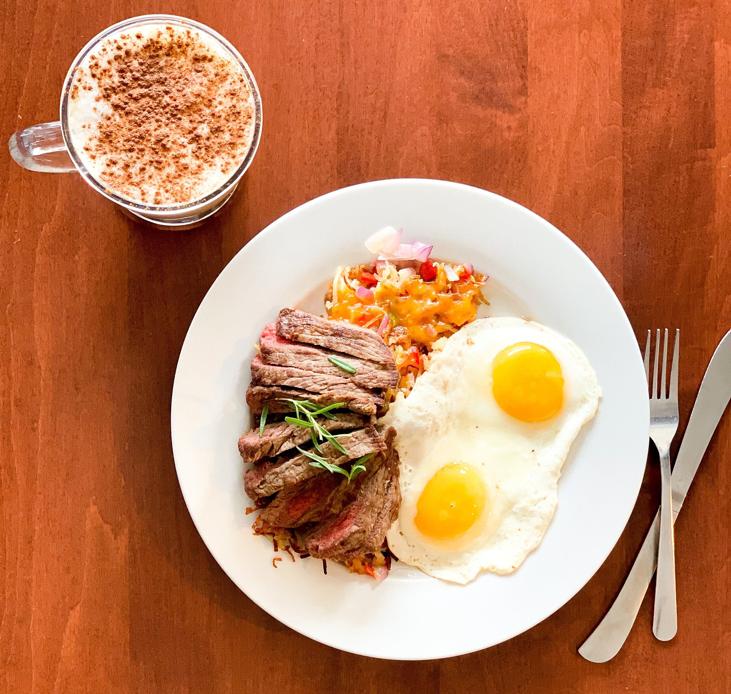 Loaded Steak and Eggs